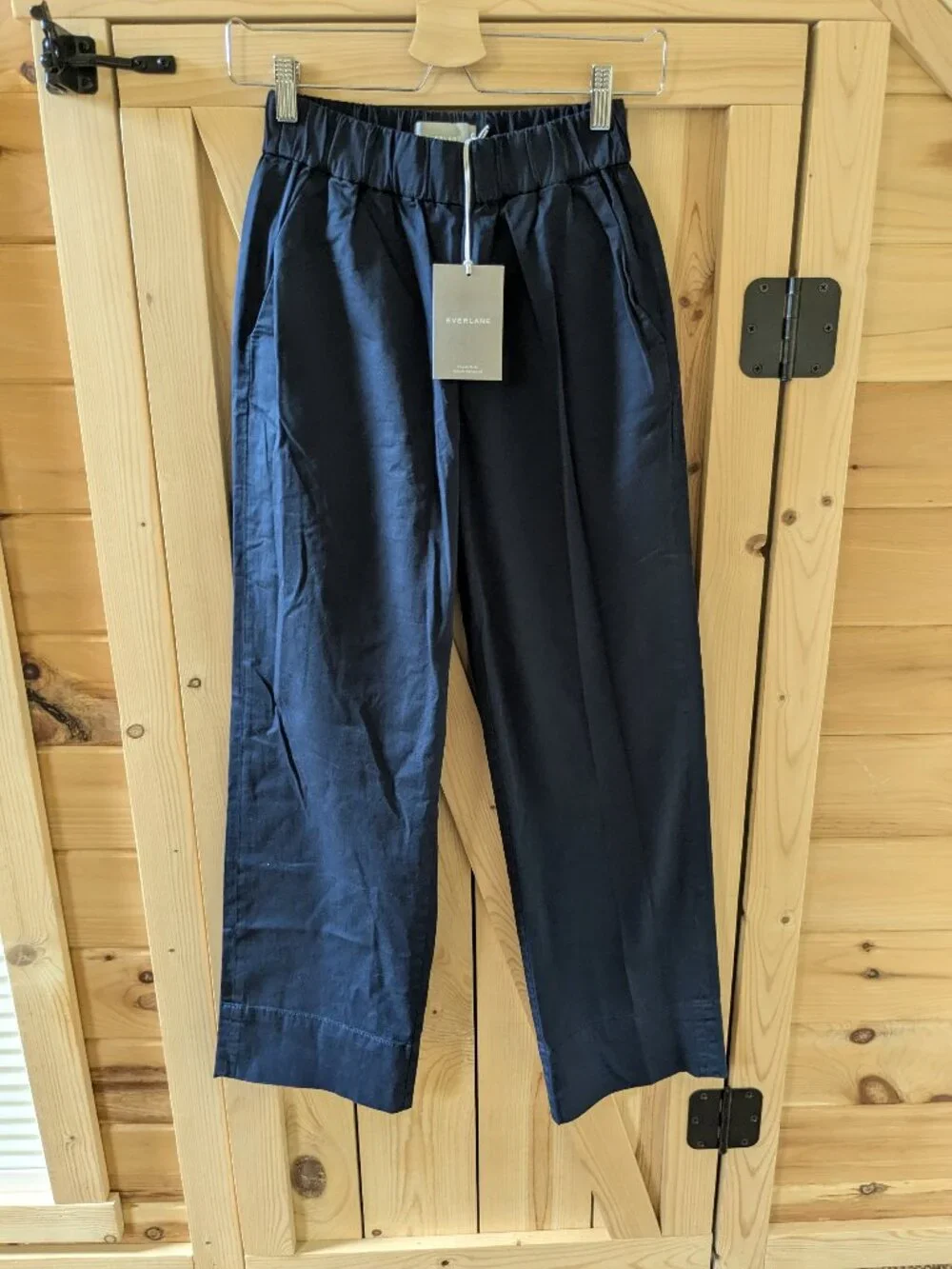 Everlane Easy Pant Size XS Dark Navy Blue High Rise Straight Leg Trousers NWT